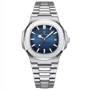 POEDAGAR Vintage Quartz Blue Dial