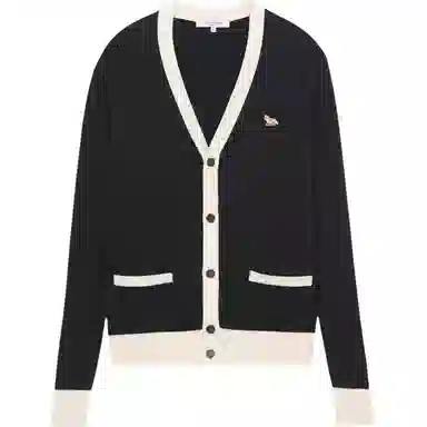 Maison Kitsune Fox Embroidery Sweater Black