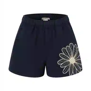 MARDI MERCREDI SS25 SWEAT SHORTS FLOWER_NAVY CREAM