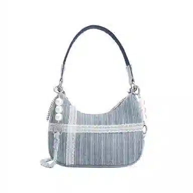 Champion Deep Sea Pearl Shoulder Bag Small Denim Blue