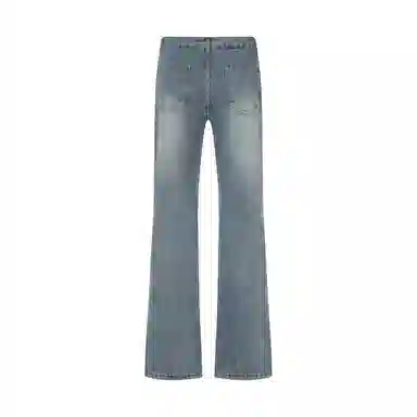 【万针刺绣3D立体浮雕】布客行 显腿长显高显瘦重工美式复古水洗直筒基础款花卉透气高街舒适亲肤休闲百搭微喇纯色长裤牛仔裤 男女同款