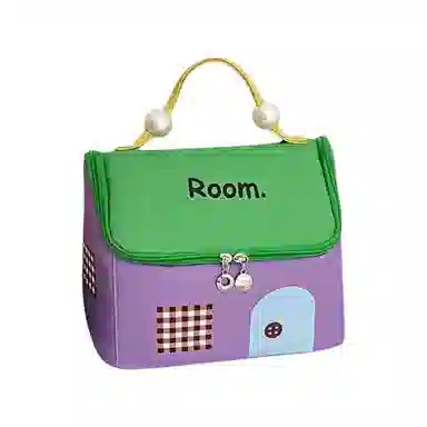 悦语可爱实用美妆工具 便携收纳 多巴胺小房子化妆包女便携手提洗漱包化妆品收纳包防水大容量收纳