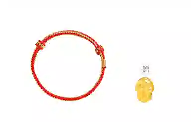 【赠DIY可串珠】 迎百宝 喜气延绵 好运 新中式国潮蛇年生肖本命年幸运金丝红绳 织物 手绳 男女同款情侣款