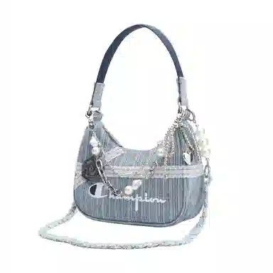 Champion Deep Sea Pearl Shoulder Bag Small Denim Blue