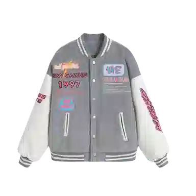 寻星记  美式潮流拼接刺绣夹克青春感与高级感并存棒球服 男女同款