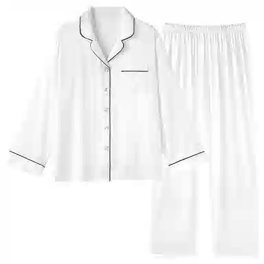 静英鸾 纯色翻领开衫简约风休闲舒适家居服睡衣套装 女款