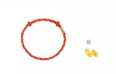 【赠DIY可串珠】 迎百宝 喜气延绵 好运 新中式国潮蛇年生肖本命年幸运金丝红绳 织物 手绳 男女同款情侣款