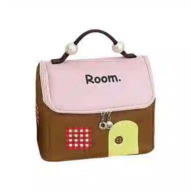 悦语可爱实用美妆工具 便携收纳 多巴胺小房子化妆包女便携手提洗漱包化妆品收纳包防水大容量收纳