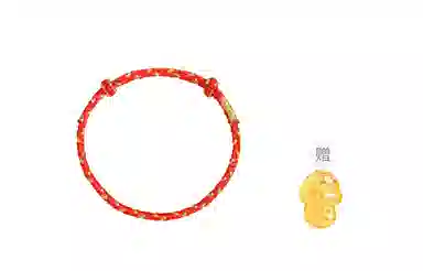 【赠DIY可串珠】 迎百宝 喜气延绵 好运 新中式国潮蛇年生肖本命年幸运金丝红绳 织物 手绳 男女同款情侣款