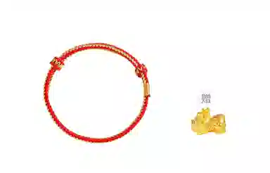 【赠DIY可串珠】 迎百宝 喜气延绵 好运 新中式国潮蛇年生肖本命年幸运金丝红绳 织物 手绳 男女同款情侣款