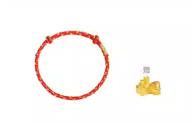 【赠DIY可串珠】 迎百宝 喜气延绵 好运 新中式国潮蛇年生肖本命年幸运金丝红绳 织物 手绳 男女同款情侣款