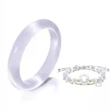 【999足银招财猫】 琉堇 中式古典国潮旗袍圆条美人镯一步一响古风精致清冷素雅气质白月光显白水润叠戴贵妃镯#好运 琉璃 文玩手镯 女款