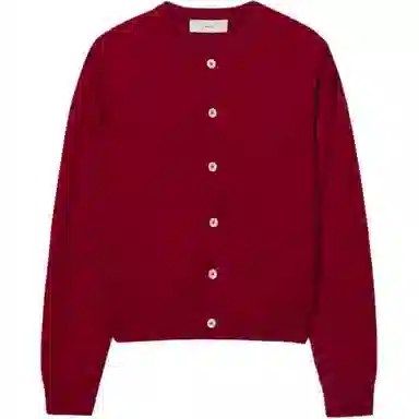 Dunst UNISEX CREWNECK KNIT CARDIGAN RED