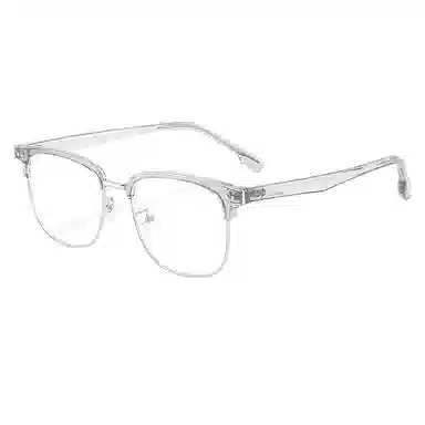 雷派龙 复古眉毛架高级感斯文防蓝光 金属 方形 功能性眼镜 男女同款情侣款 黑色 银色 金色