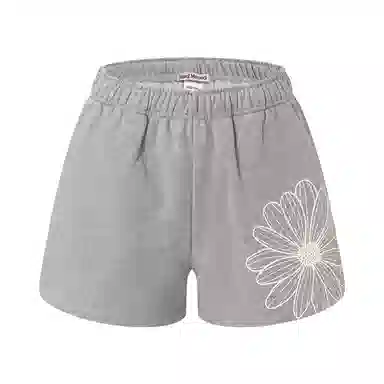 MARDI MERCREDI SS25 SWEAT SHORTS FLOWER_GREY IVORY