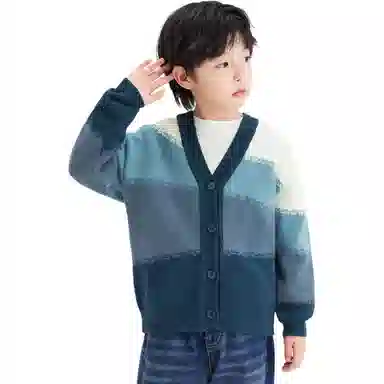 左西 男童渐变开衫毛衣 儿童款