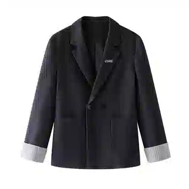 【dme】 秋季时髦双排两粒扣西服上衣气质拉满自带氛围感条纹内饰外套帅气松弛感西装 男女同款