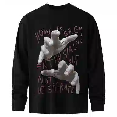 Weiniu Palm Print Long Sleeve Tee