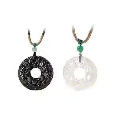 乃瑭 吞金兽聚财纳福国潮高品质平安扣民族风新中式#好运天然 玉髓 项链 男女同款情侣款