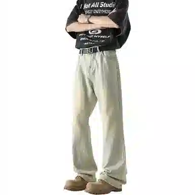 布客行 美式高街复古潮流百搭多种版型水洗做旧垂感长裤牛仔裤 男女同款