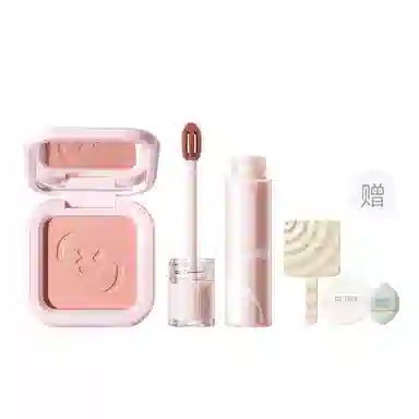 柳丝木 元气蜜桃系列 彩妆套装 易上色丝绒自然磨皮哑光修饰肤色修饰轮廓