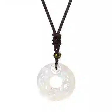 乃瑭 吞金兽聚财纳福国潮高品质平安扣民族风新中式#好运天然 玉髓 项链 男女同款情侣款