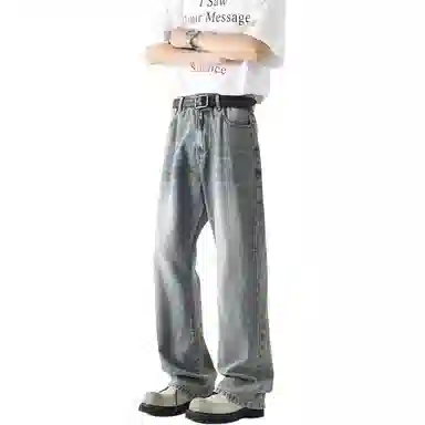 布客行 美式高街复古潮流百搭多种版型水洗做旧垂感长裤牛仔裤 男女同款