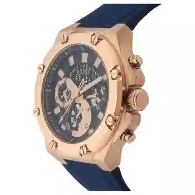 GUESS Quartz Silicone Strap 46mm Blue Dial