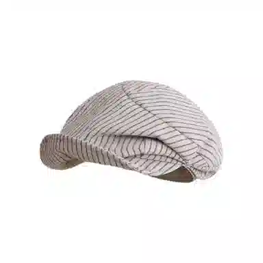 EEEENO Soft Brim Striped Newsboy Cap