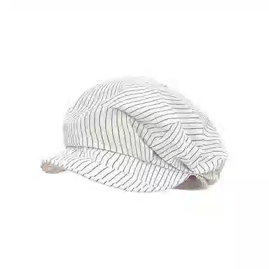 EEEENO Soft Brim Striped Newsboy Cap