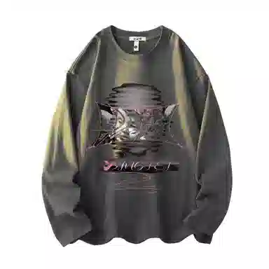 Bingfei Abstract Line Art Logo Long Sleeve Tee