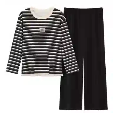 莫代尔 春秋开衫气质经典一体式免穿文胸清新家居服睡衣套装 女款