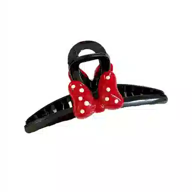 丹琴 甜美可爱蝴蝶结 红色波点抓夹大号高级感后脑勺气质盘发鲨鱼夹发卡头饰#好运 亚克力 发夹 女款