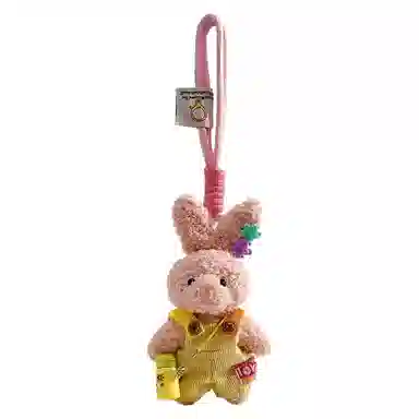 尚先生 时尚可爱丑萌穿衣小兔包包小玩偶公仔钥匙扣挂饰女生 毛绒 挂件 男女同款情侣款