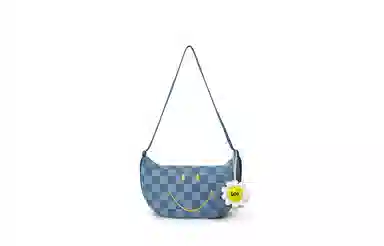 Lee x Smiley Checkered Tote Bag Blue