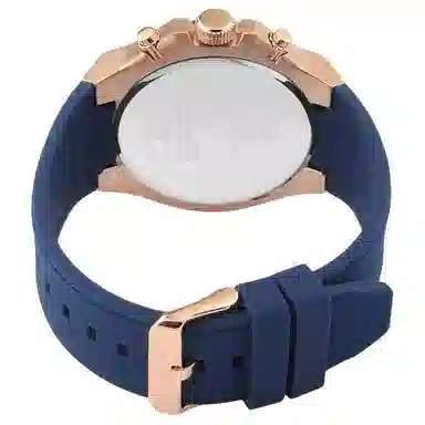GUESS Quartz Silicone Strap 46mm Blue Dial