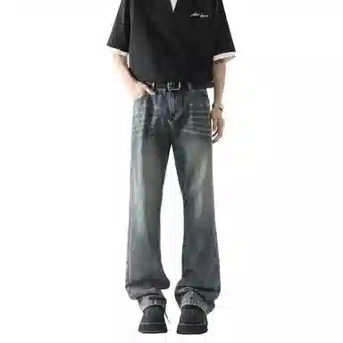 布客行 美式高街复古潮流百搭多种版型水洗做旧垂感长裤牛仔裤 男女同款