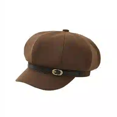 稻草人 秋冬经典百搭复古八角蓓蕾帽 日系时尚显脸小文艺报童帽 聚酯纤维 贝雷帽 女款