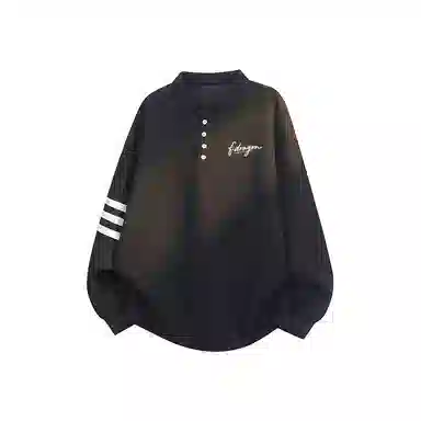 f·dragon Basic Stripe Henley Sweatshirt