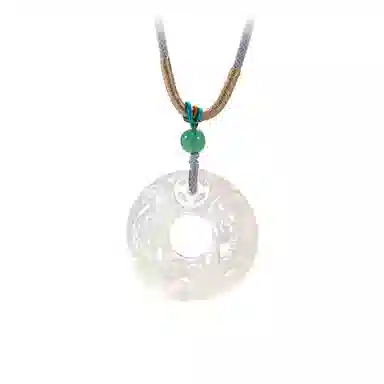 乃瑭 吞金兽聚财纳福国潮高品质平安扣民族风新中式#好运天然 玉髓 项链 男女同款情侣款