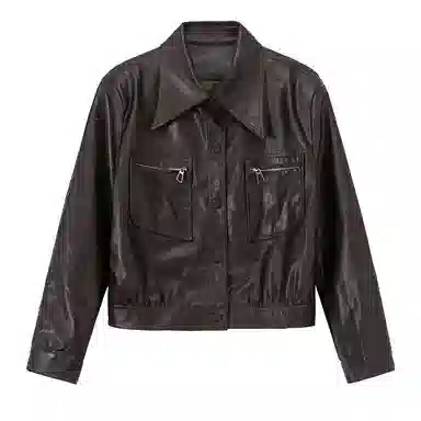 稻草人 时尚潮流休闲短款百搭秋冬外套皮衣 女款