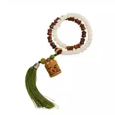 子婳 花梨木佛珠流苏穗子手持白玉菩提半山半水诸事顺利平安喜乐小众复古国风清新优雅百搭串珠#好运 白玉菩提 手串 男女同款情侣款