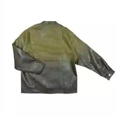 【dme】 美式复古设计感渐变撞色立领慵懒风宽松休闲工装百搭外套夹克 男女同款