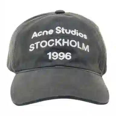 Acne Studios Logo Cotton Cap Black