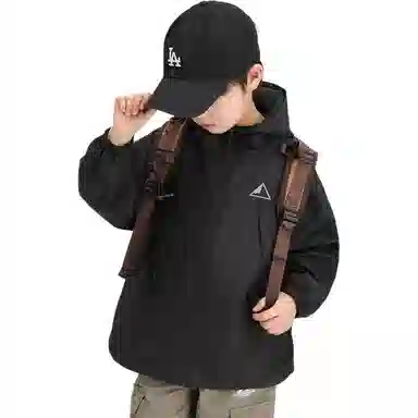 儿童款 左西 连帽防水休闲长袖冲锋衣