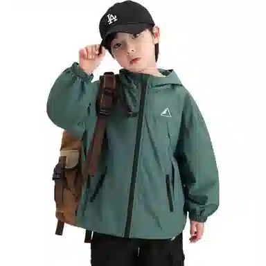 儿童款 左西 连帽防水休闲长袖冲锋衣