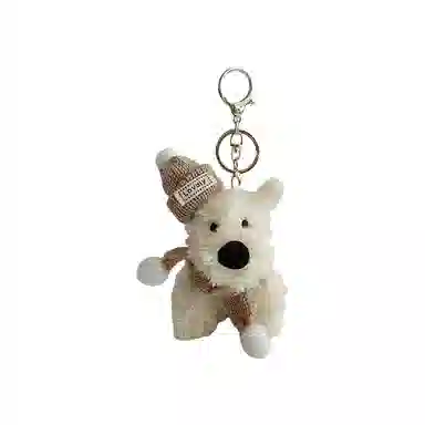 玄唐 可爱西高地毛绒玩偶包包挂饰卡通小狗毛毛公仔钥匙扣配饰创意 涤纶 挂件 男女同款情侣款