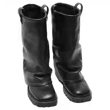 Acne Studios Folded Sleeve Ankle Boots Black