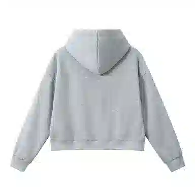 欧迪芬 基础款纯色修身休闲短款连帽外套高腰显瘦棉质上衣舒适柔软卫衣 女款