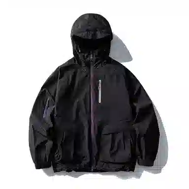 山系户外徒步登山舒适时尚连帽短款外套 冲锋衣 男女同款